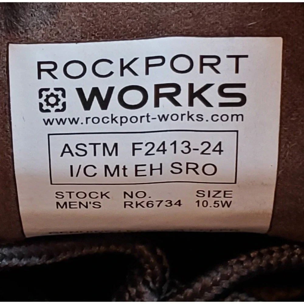 Rockport Works Sailing Club SIZE 10.5 WIDE Men's Steel Toe Work Boat Shoes Brown